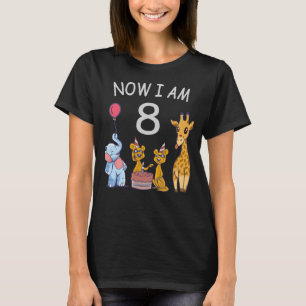 Now I am 8 years old 8th Birthday at the Zoo T-Shirt