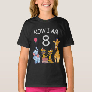 Now I am 8 years old 8th Birthday at the Zoo T-Shirt