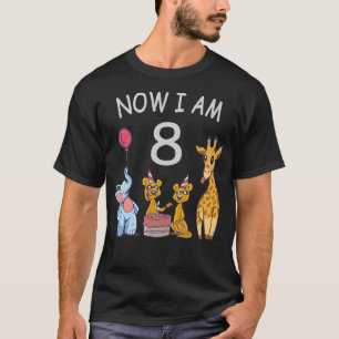 Now I am 8 years old 8th Birthday at the Zoo T-Shirt