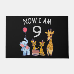Now I am 9 years old 9th Birthday at the Zoo Doormat