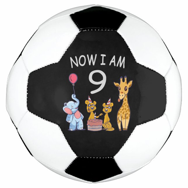 Now I am 9 years old 9th Birthday at the Zoo Football (Front)