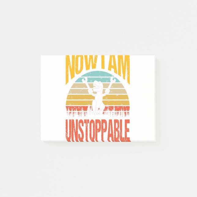 Now I Am Unstoppable Funny T-Rex T-Shirt Post-it Notes (Front)