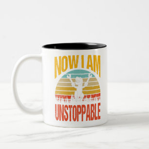 Now I Am Unstoppable Funny T-Rex T-Shirt Two-Tone Coffee Mug