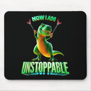 Now I Am Unstoppable Funny T-rex Tyrannosaurus Din Mouse Mat