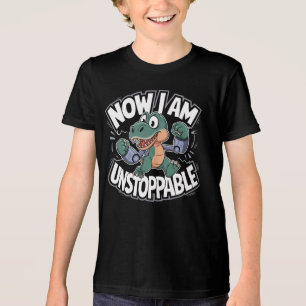Now I Am Unstoppable Funny T-Rex with Robotic Arms Tri-Blend Shirt