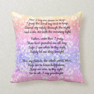 Now I lay Me Down Bedtime Prayer Pillow REVERSIBLE