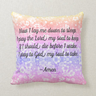 Now I lay Me Down Bedtime Prayer Pillow REVERSIBLE