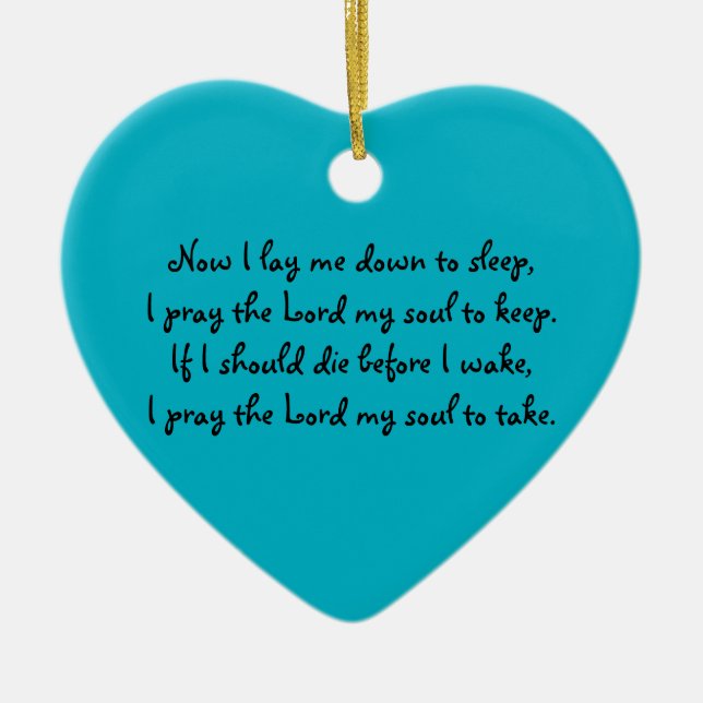 Now I Lay Me Down to Sleep Prayer Ornament (Front)