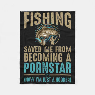 Now I'm Just A Dirty Fishing Humour Quote Fleece Blanket