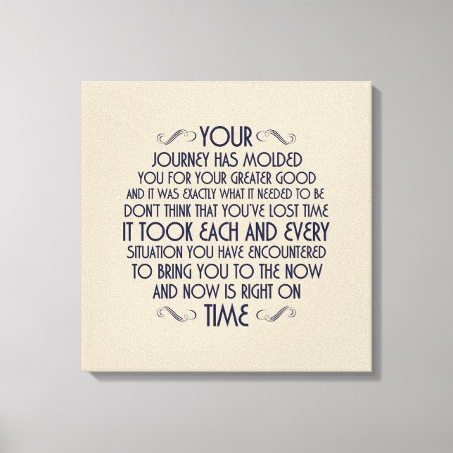 Now is right on time: Printed Canvas Print (Front)