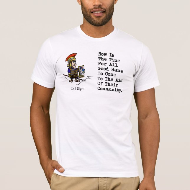 Now Is The Time .... Typing Test Ham Radio T-shirt (Front)