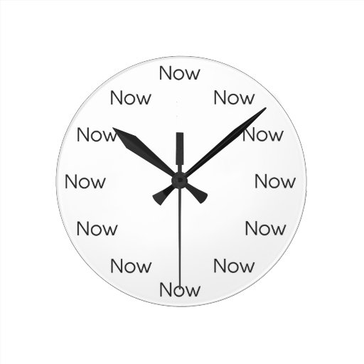 Image of Now is Zen(tm) - Mindfulness Taoist Buddhist Round Clock