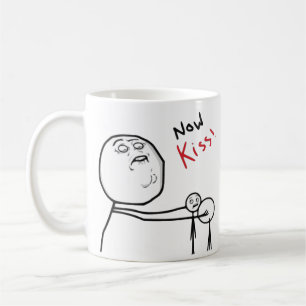 Now Kiss Rage Face Comic Meme Coffee Mug