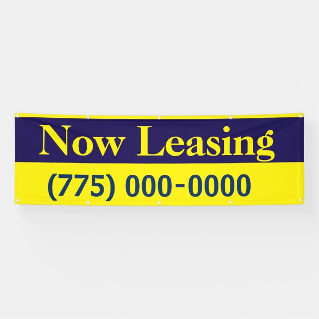 Now Leasing 8' Easy Hang Banner (Horizontal)