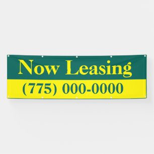 Now Leasing 8' Outdoor Vinyl Banner