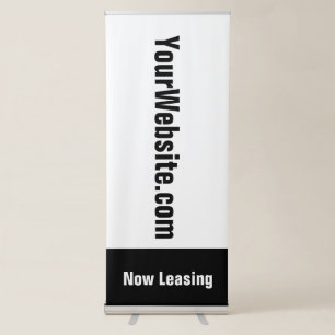 Now Leasing Apartment Website Black and White Retractable Banner