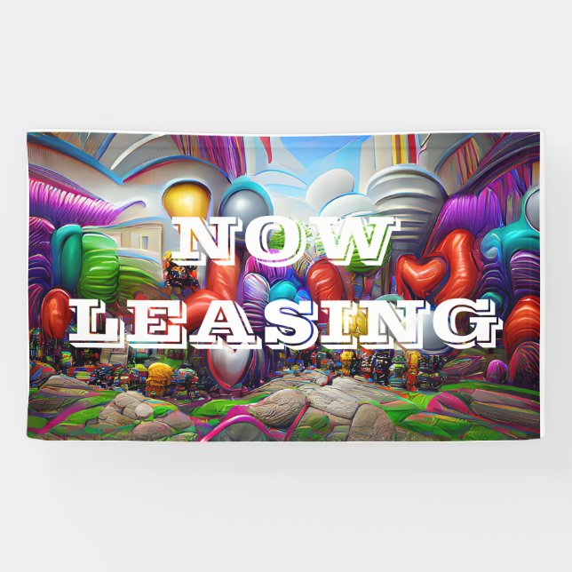 Now Leasing custom Vinyl Banner 3' x 5' Banner (Horizontal)