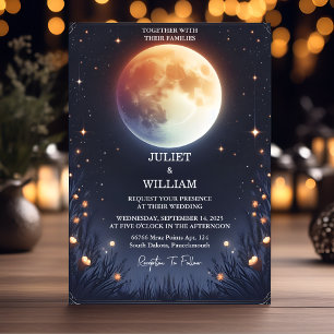 Now Night Sunset Stars Moon Cloud Twilight Wedding Invitation