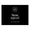 Now Open | Business Opening Times Logo Black