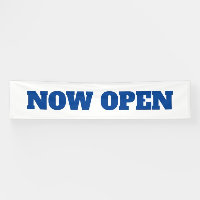 Now Open Custom New Business White Blue Banner (Horizontal)