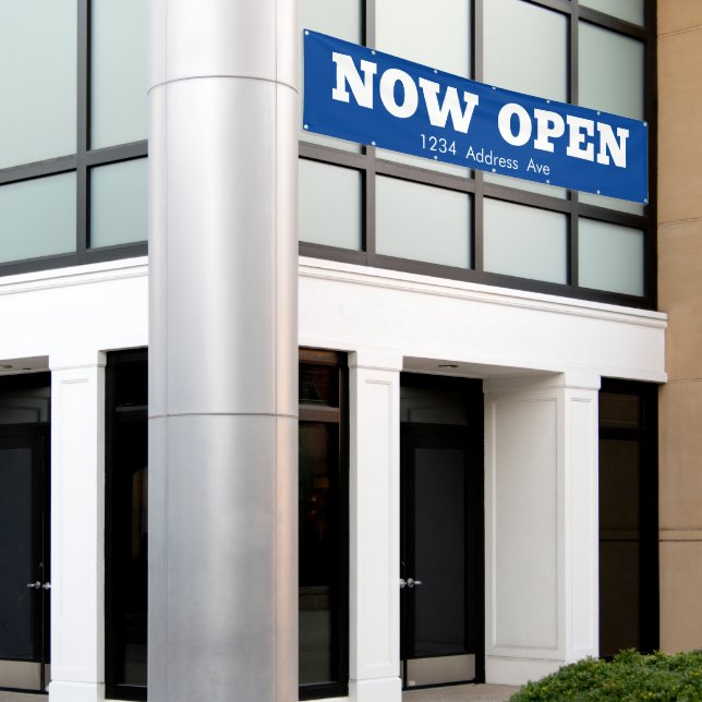 Now Open  -  Custom Weatherproof Business Banner (Outside Building)