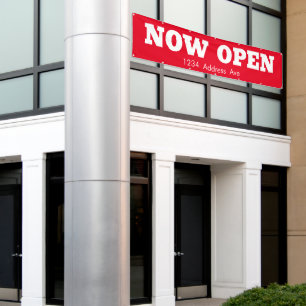 Now Open  -  Custom Weatherproof Business Banner