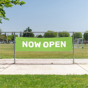 Now Open Green Small Business Large Banner