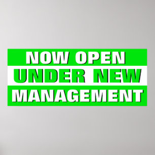 Now Open Under New Management Small Business Poster