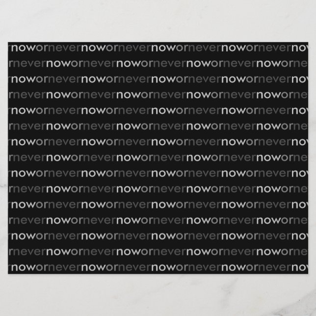 Now or Never Vanishing Quote for Procrastinators (Front)