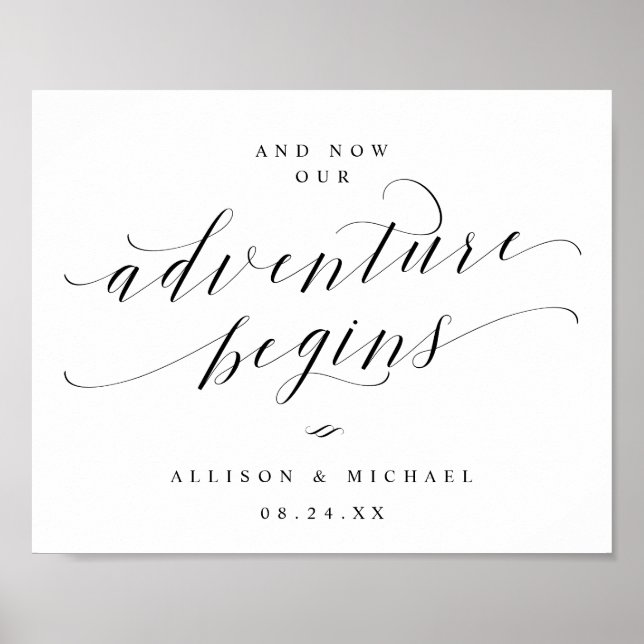 Now Our Adventure Begins Script Reception Sign (Front)