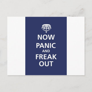 Now panic and freak out postcard