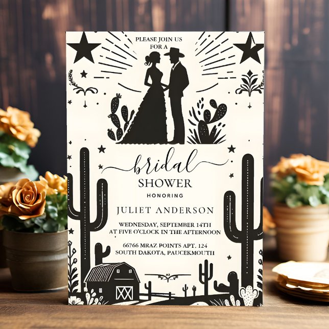 Now Rodeo Retro Horse Rustic Western Bridal Shower Invitation (Creator Uploaded)