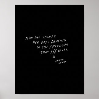 Now she spends her days dancing poster