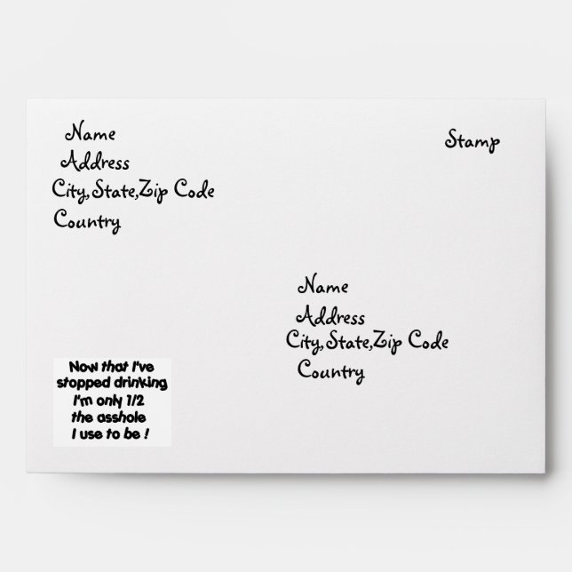 Now that I've stopped drinking-envelope Envelope (Front)