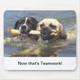Now that's teamwork mouse pad