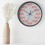 Now - The only time that matters Clock<br><div class="desc">Now Clock - Black and White circles option illusion with the work Now in orange.   A clock that displays the only time that really matters!</div>