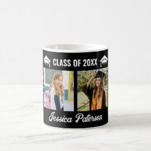 Now Then Graduation Milestone Photo Party Black Coffee Mug