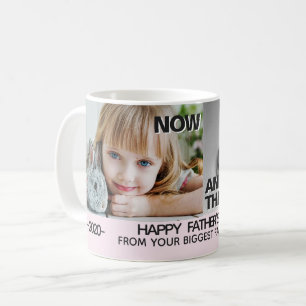 Now & then with pictures growing girl fathers day coffee mug