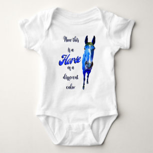 Now This Is A Horse Of A Different Color in Blue Baby Bodysuit
