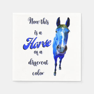 Now This Is A Horse Of A Different Colour in Blue Napkin