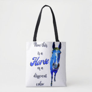 Now This Is A Horse Of A Different Colour in Blue Tote Bag