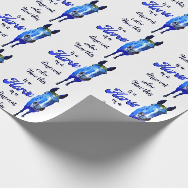 Now This Is A Horse Of A Different Colour in Blue Wrapping Paper (Corner)