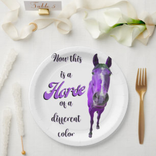 Now This Is A Horse Of A Different Colour Purple Paper Plate