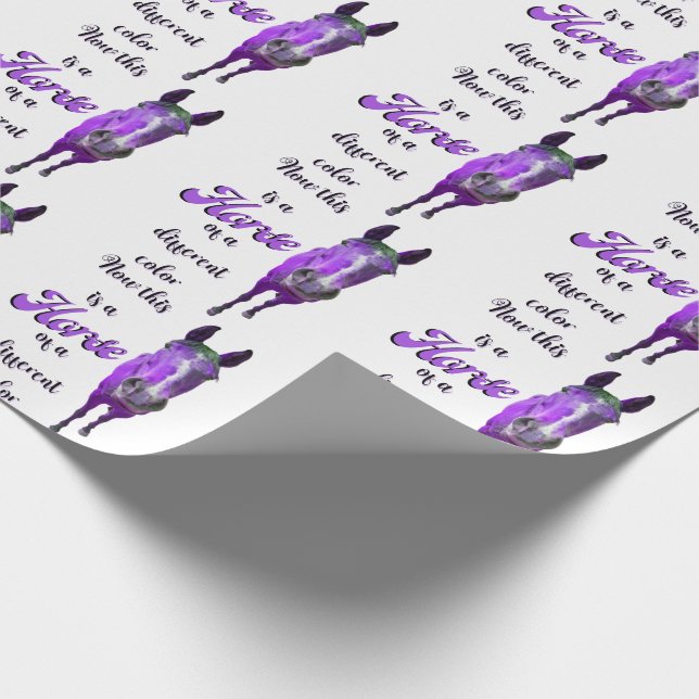 Now This Is A Horse Of A Different Colour Purple Wrapping Paper (Corner)