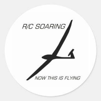 NOW THIS IS FLYING ... Black Glider Classic Round Sticker