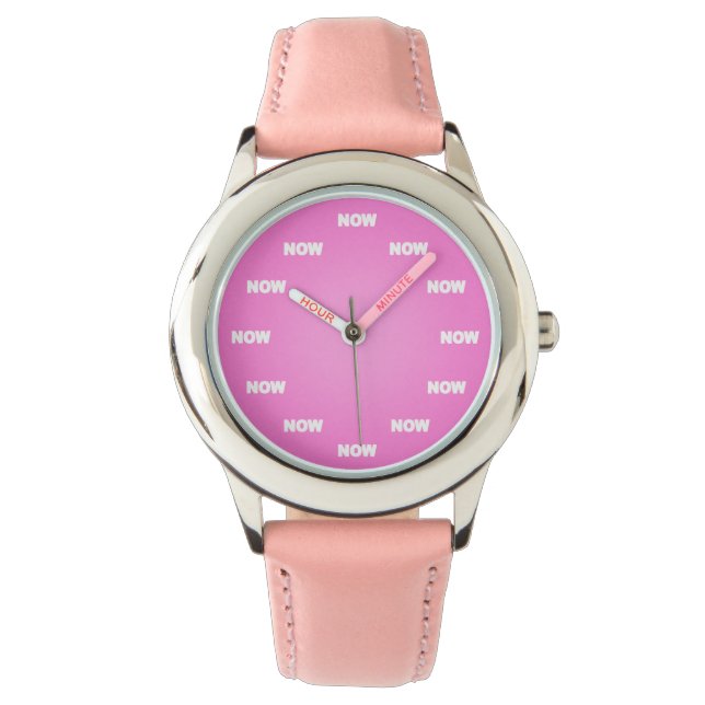 "NOW" Watch (Pink) (Front)