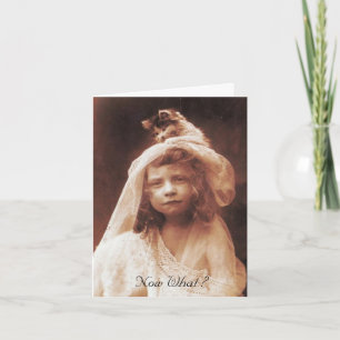 Now What ? Cute Cat Vintage Photo Graduation Card