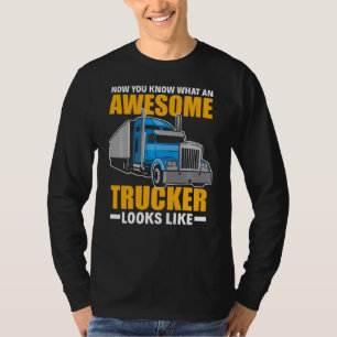 Now You Know Awesome Trucker Looks Like Funny Tru T-Shirt