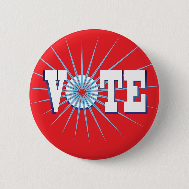 NowPower • VOTE ! Button, round/red 6 Cm Round Badge (Front)