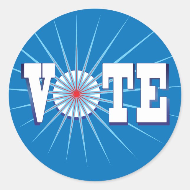 NowPower • VOTE ! Stickers, blue Classic Round Sticker (Front)